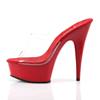 Pleaser - DELIGHT601 Mules with heel - Red/Transparent Product image